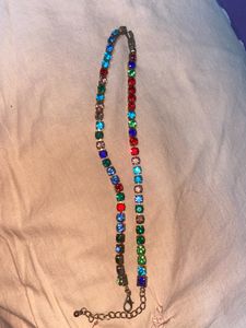2 In 1 Multicolour American Diamond Necklace