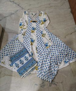 Floral Print Anarkali Kurta Set