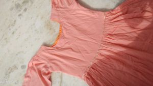 Full Flare Peach Gown Frock