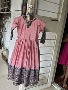 Girls&#39; Pink Embellished Dress