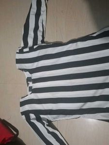 Striped Black &amp; White Kurti