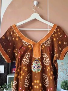 Embroidery Beautiful Cotton Straight Kurti 😍