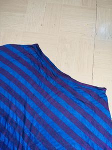 Stylish Off-Shoulder Striped Dolman Ruched Top