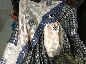 Elegant Blue &amp; Gold Sari