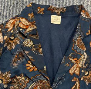 Paisley Print Ruffle Blouse