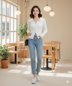 White zip top