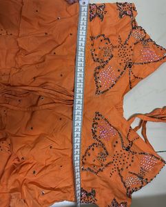 Orange Beaded Halter Top