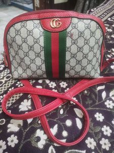 Red & Beige Shoulder Bag