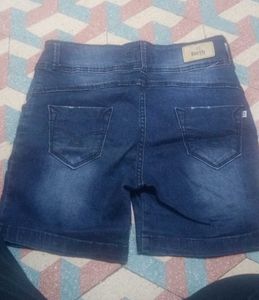 Rose Embroidered High-Waisted Denim Shorts