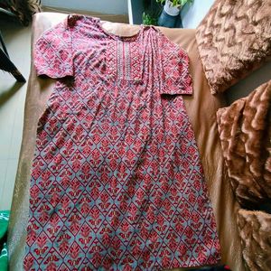 🛍️ Red Embroidered Kurta ⭐⭐⭐