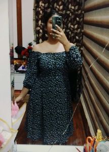 Off-shoulder Print Dress