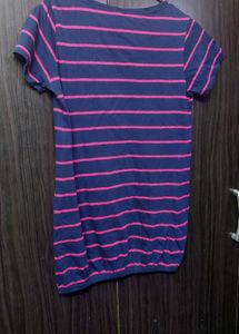 Striped Navy &amp; Pink Top