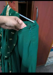 Readymade Green Saree Without Blouse