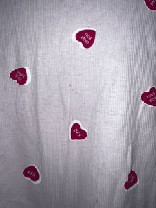 H&amp;M Night suit,Heart Print Long Sleeve With Short