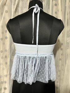 Shein Net Front Tie Top