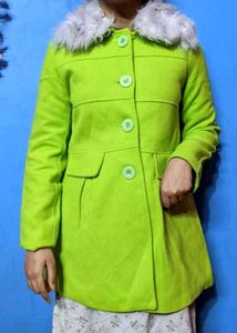 Neon Trench Fur Wolf Coat Frock Type For Women