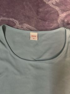 URBANIC sky blue long sleeves crop top