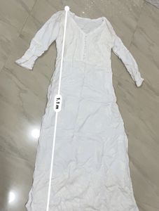White Chikankari Long Kurta