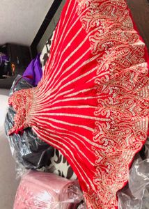 Wedding Gown Pinkis Red, Heavy Dress Embroidery