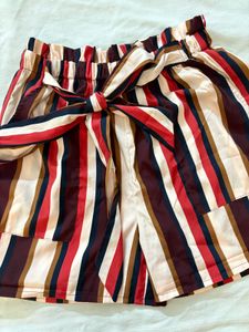 Striped Tie-Waist Shorts