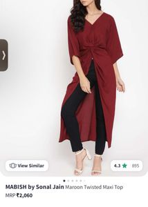 Maroon solid woven maxi top