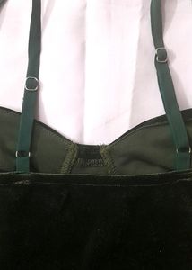 Green Velvet Bralette Top