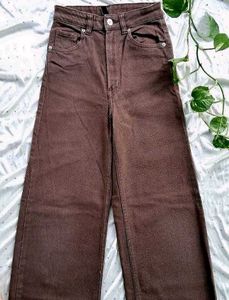 H&M Brown Wide Leg Jeans