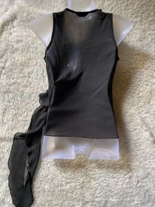 Y2K Black Ruffle Top