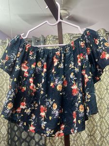 Off Shoulder Floral  Crop Top