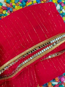 Navy &amp; Red Lehenga Set
