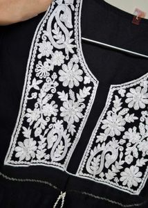 Embroidered Black Kurta