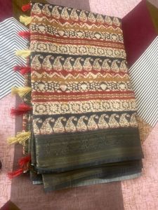 Cotton Pattu Border Saree With Blouse