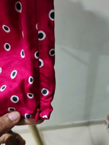 One Shoulder Red Top