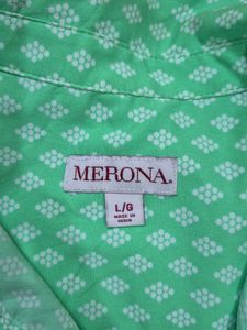 Green Printed Shirt For Women