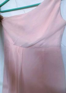 Pink One Shoulder Flared Dress..🩷
