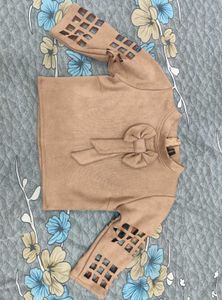 Cute Crop Top with Bow Detail
