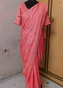 beautiful 😍 saree with blouse 🔥