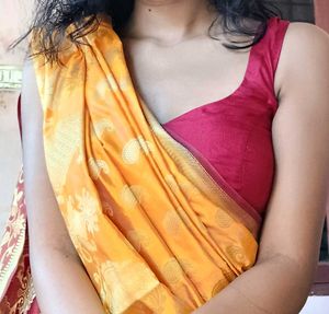 Yellow Festive Saree With Designer Blouse Piece