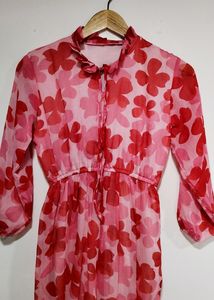 Floral Red Dress/korean