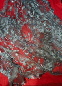 🆕 Elegant Embroidery Grey Dupatta