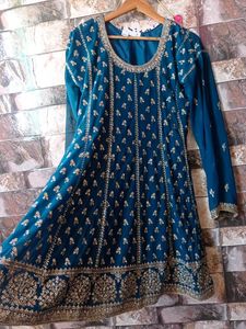 Teal Embroidered Kurta Set