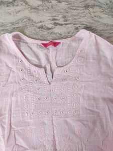 Pink Embroidered Tunic Kurti
