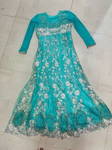 ✨ Turquoise Elegance Anarkali Dress ✨