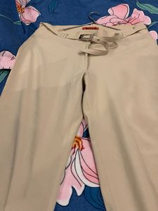 Beige Flared Trousers