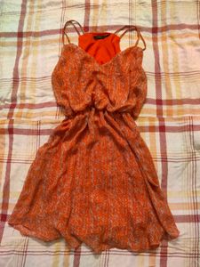 Orange Printed Sundress