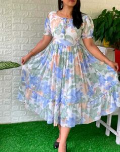 Floral Print Fit &amp; Flare Dress