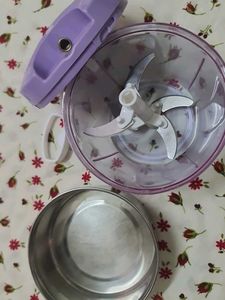 Purple Food Chopper With Still Bowl