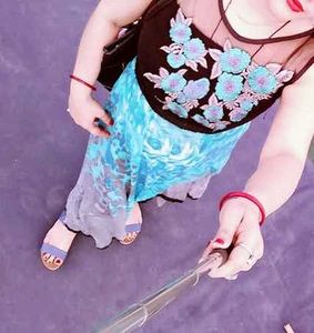 🔥Black And Sky Blue Gown🔥