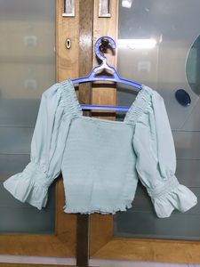Light Blue Smoked Top