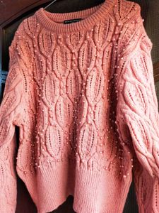 Pearl Embellished Knit Sweater by GLOBAL REPUBLIC